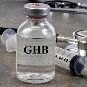 Research-grade GHB gamma-hydroxybutyrate in sterile lab bottle